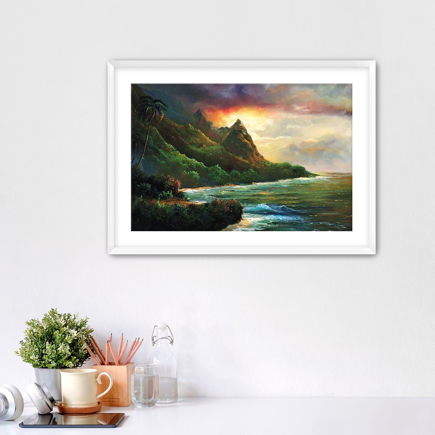 Makana (Bali Hai) Storm at Sunset - Giclée on Paper