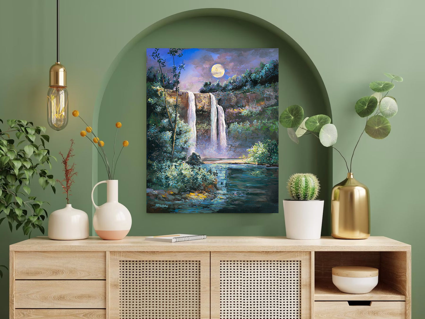 Wailua Falls - Giclée on Metal